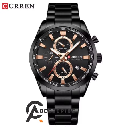 Relógio Curren PRETO AC LUXO Aço Inoxidável
