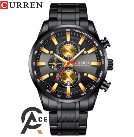 Relógio Curren PRETO LUXO Aço Inoxidável