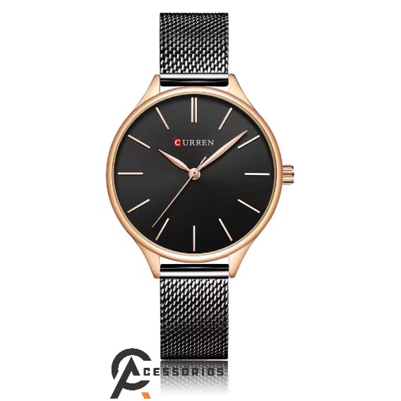 Relógio Curren PRETO FEMININO Elegante Aço Inoxidável
