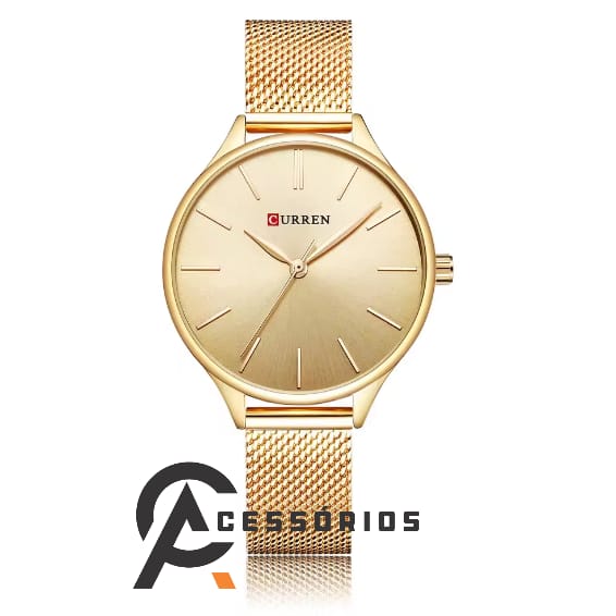 Relógio Curren DOURADO FEMININO Elegante Aço Inoxidável