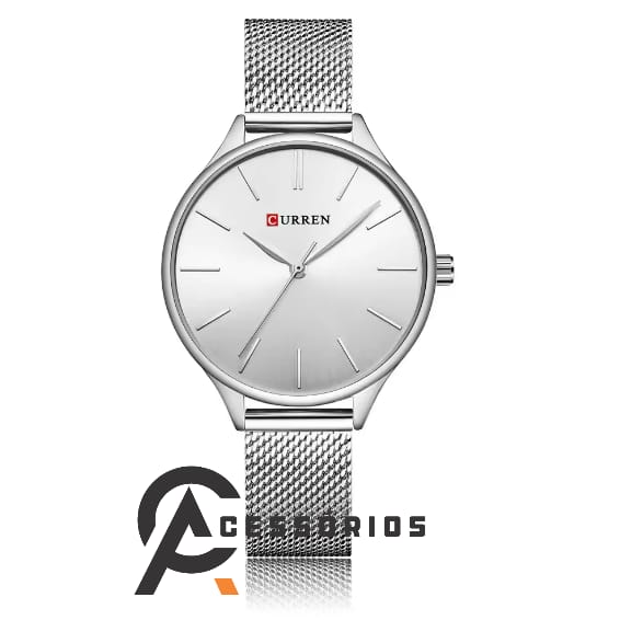 Relógio Curren PRATA FEMININO Elegante Aço Inoxidável